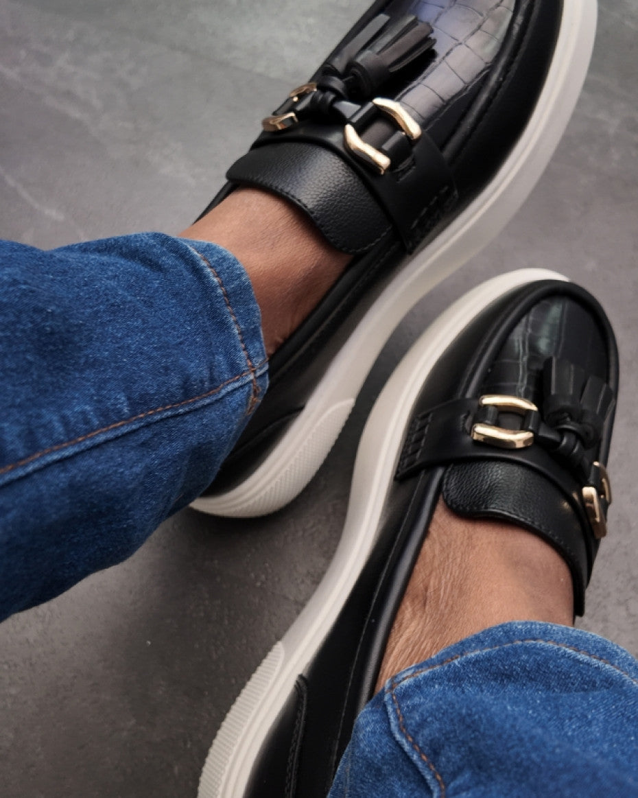 Black Tassel Loafers