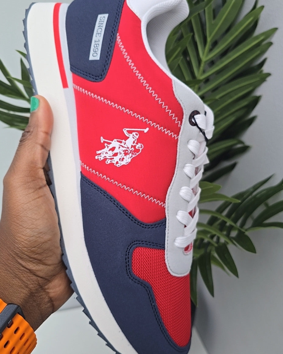 Navy & Red Logo Trainers