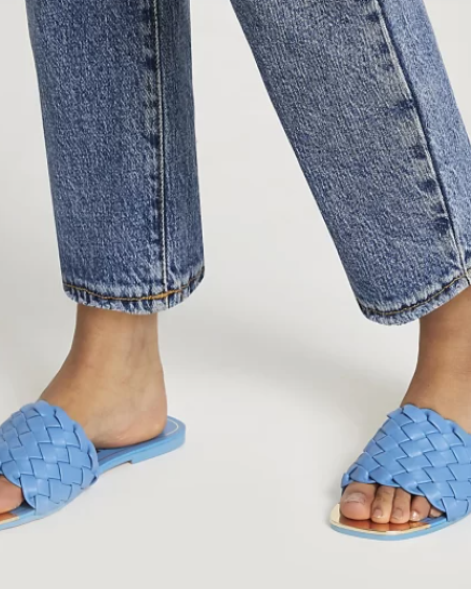 River Island blue Woven Flat Sandal