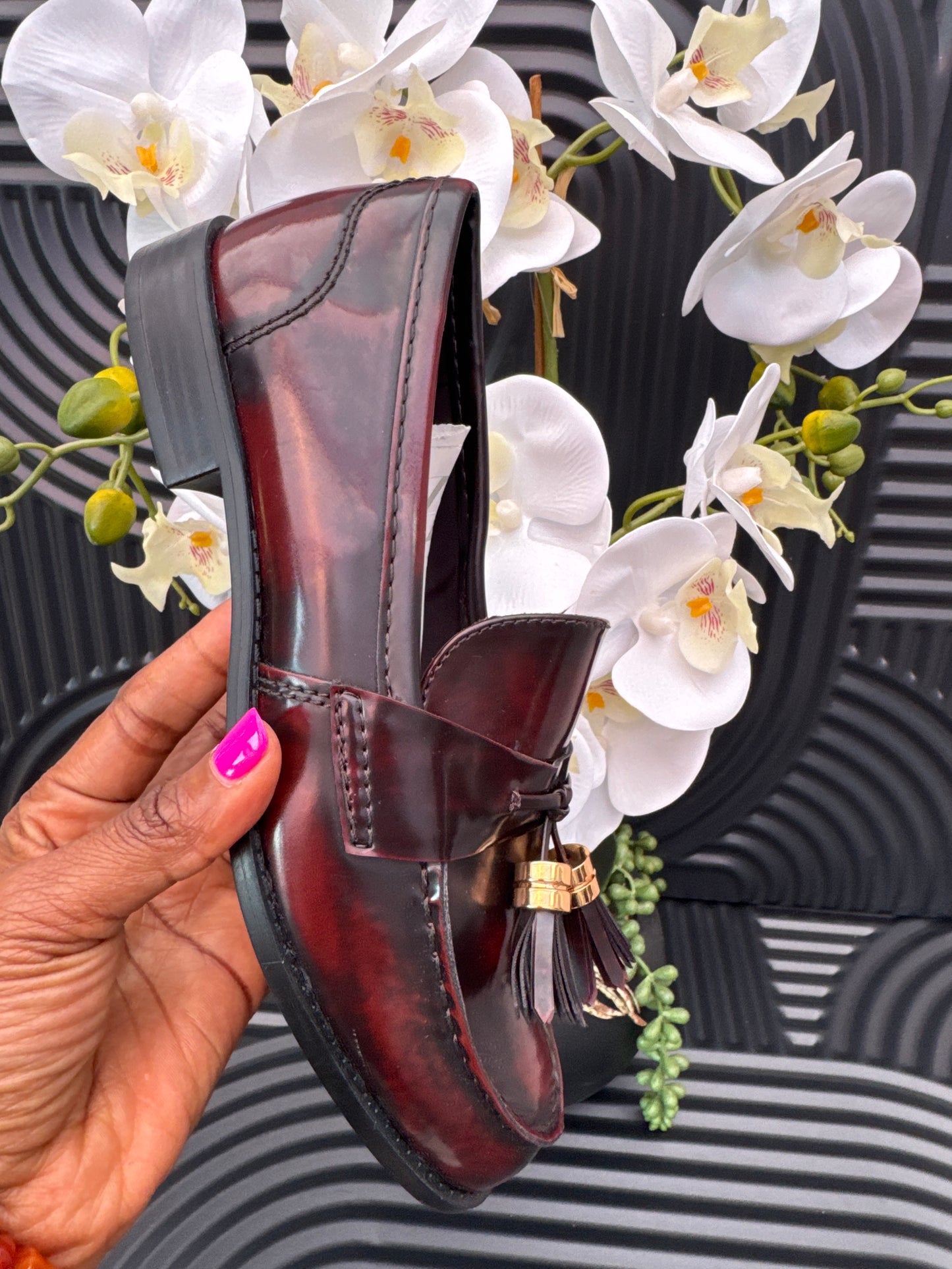 Burgundy Tassel Loafers
