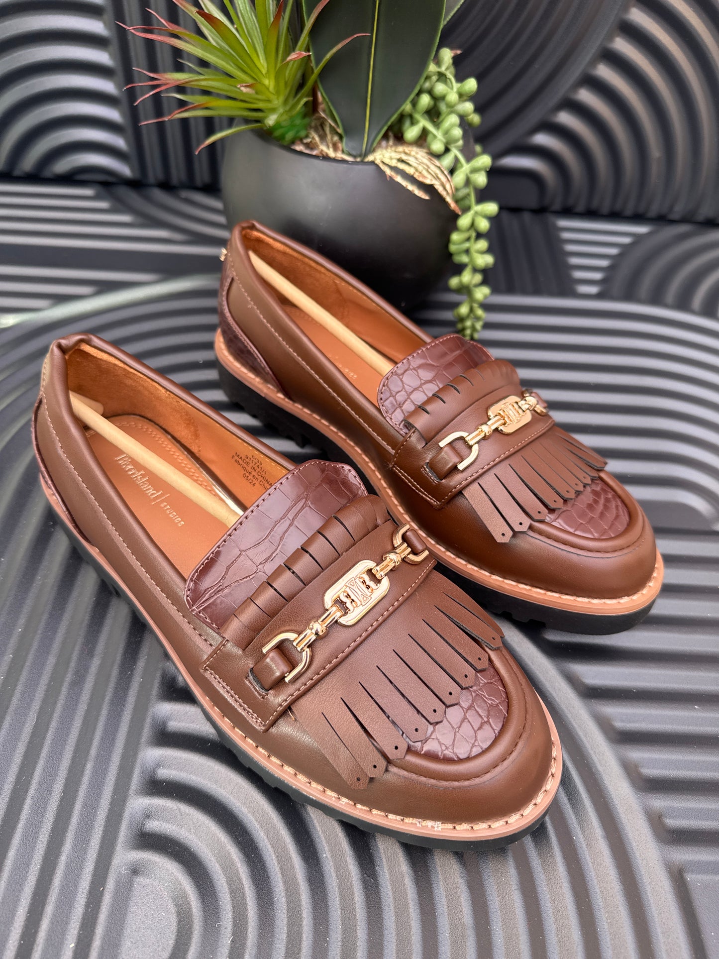 Brown Tassel Ladies Loafers
