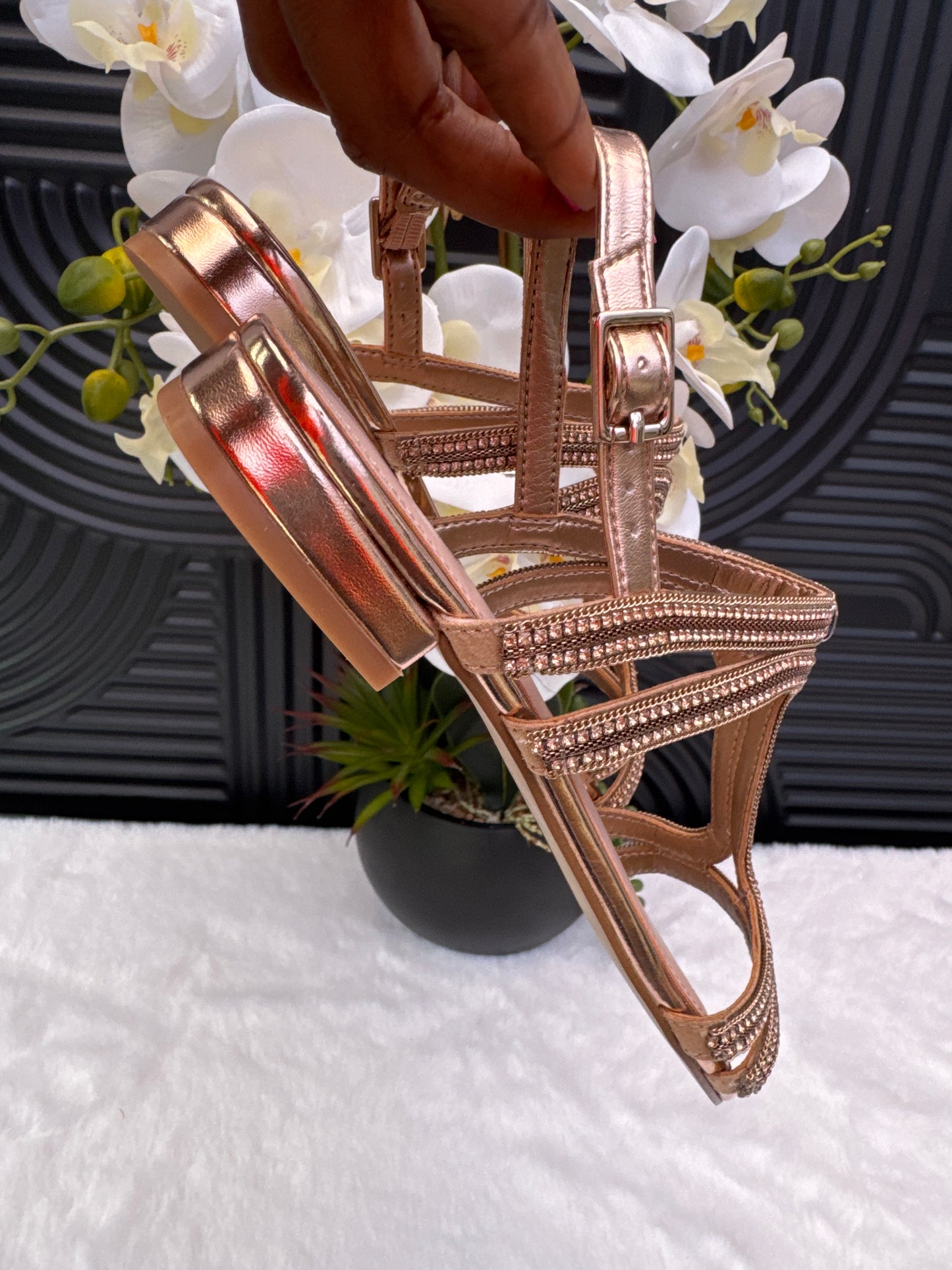 ALDO Gold Diamante Flat Sandal