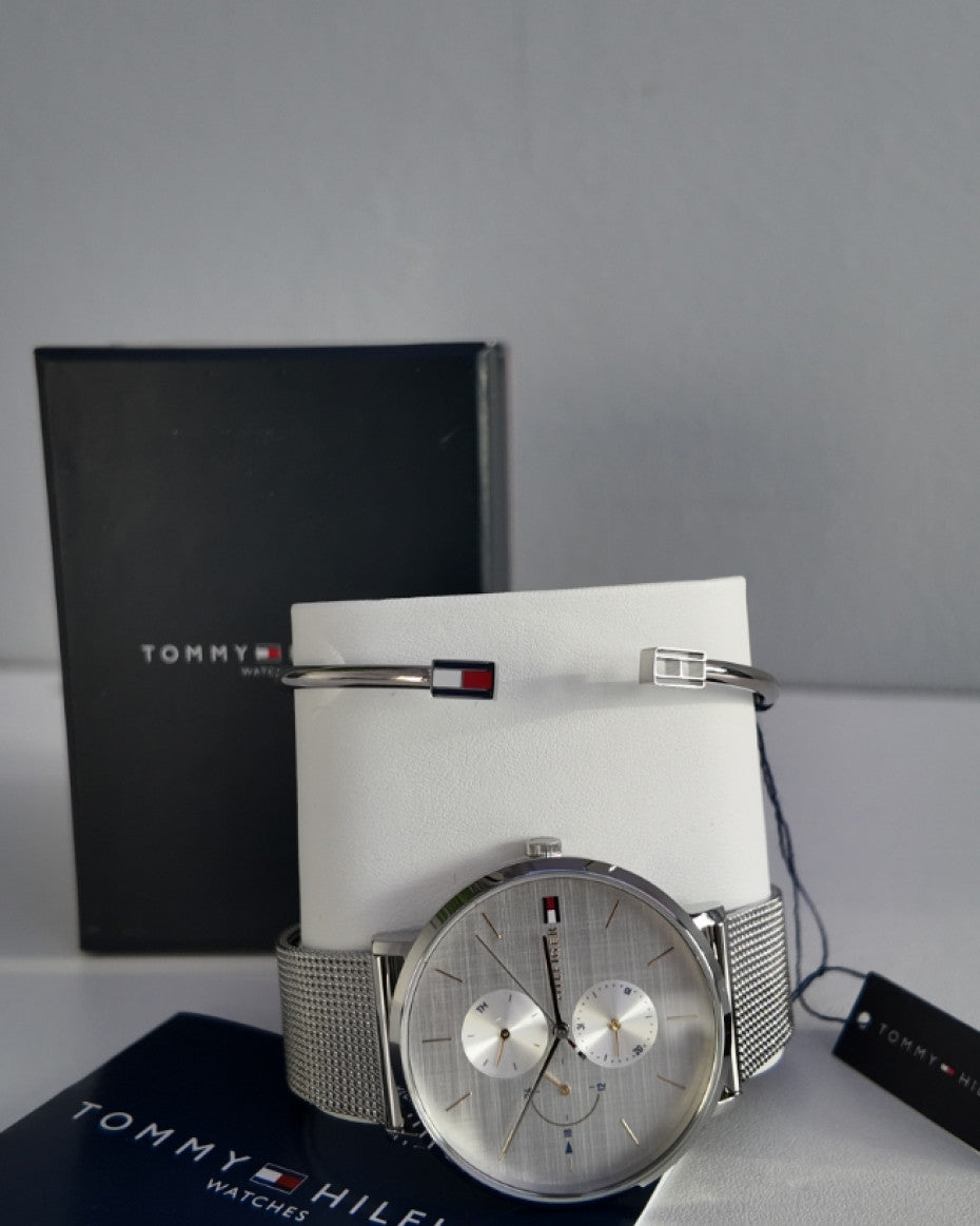 Tommy Hilfiger Silver Watch and Bracelet Set