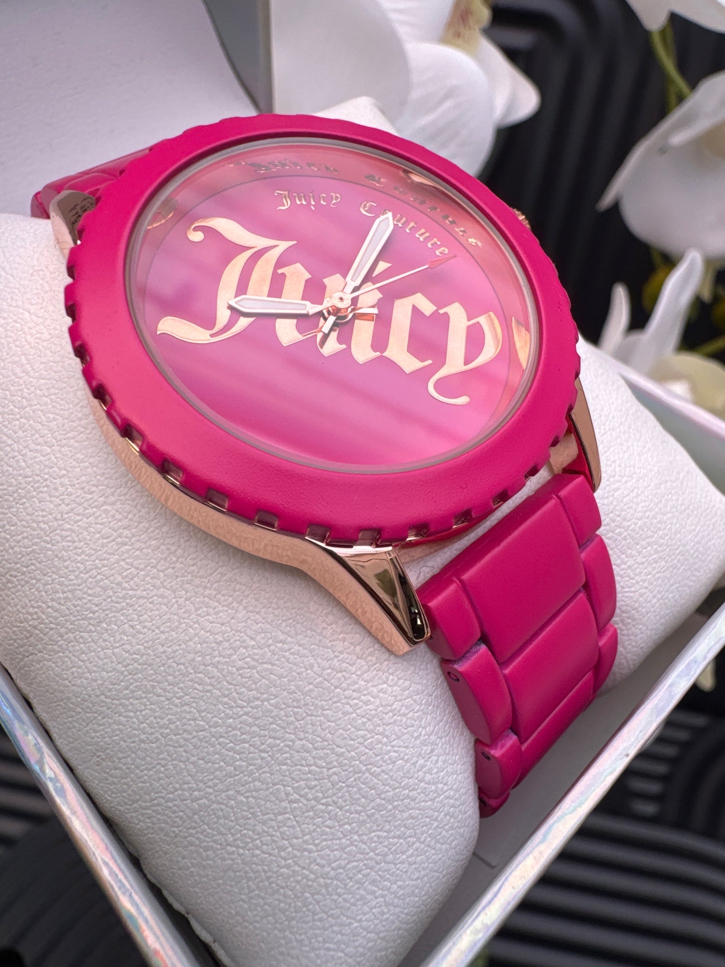 Juicy Couture bracelet strap pink watch