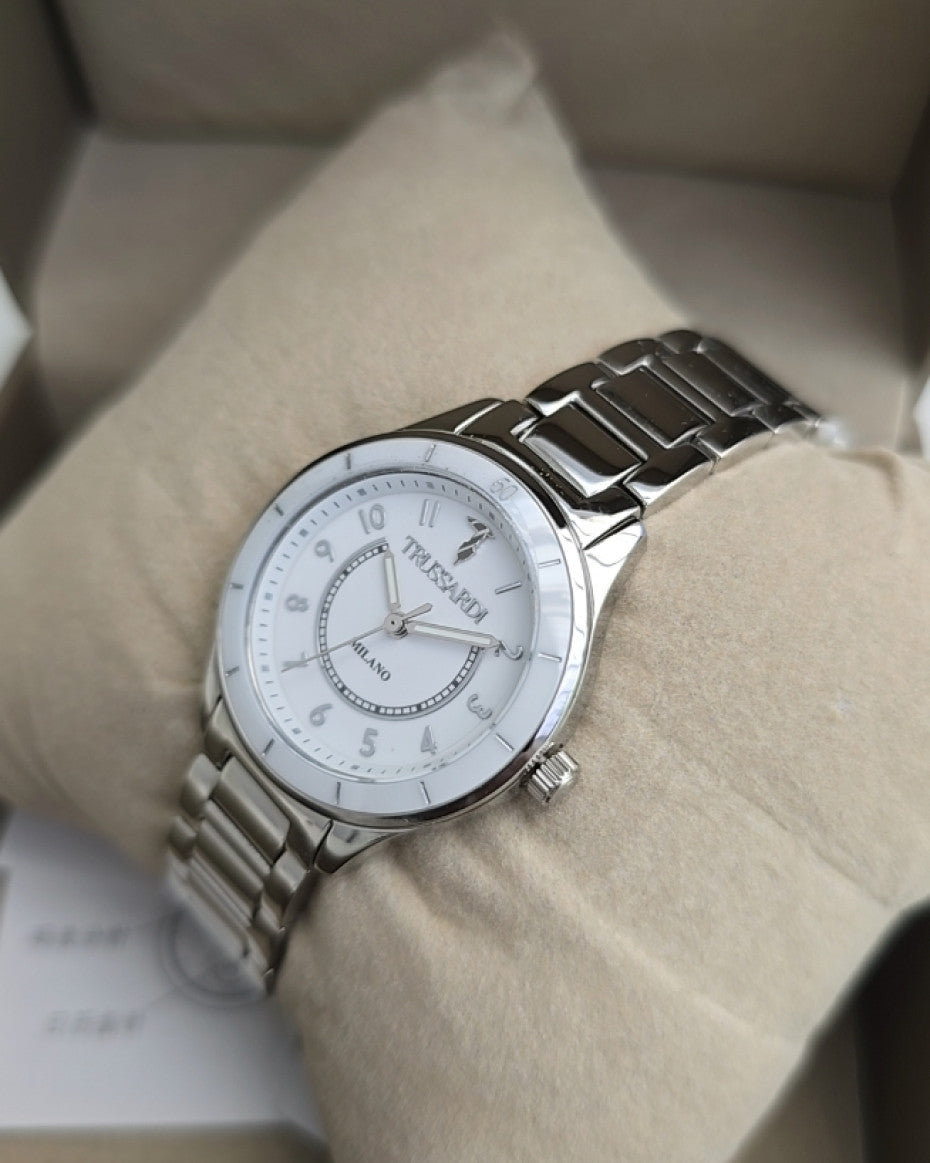 TRUSSARDI Women's Steel/White Watch