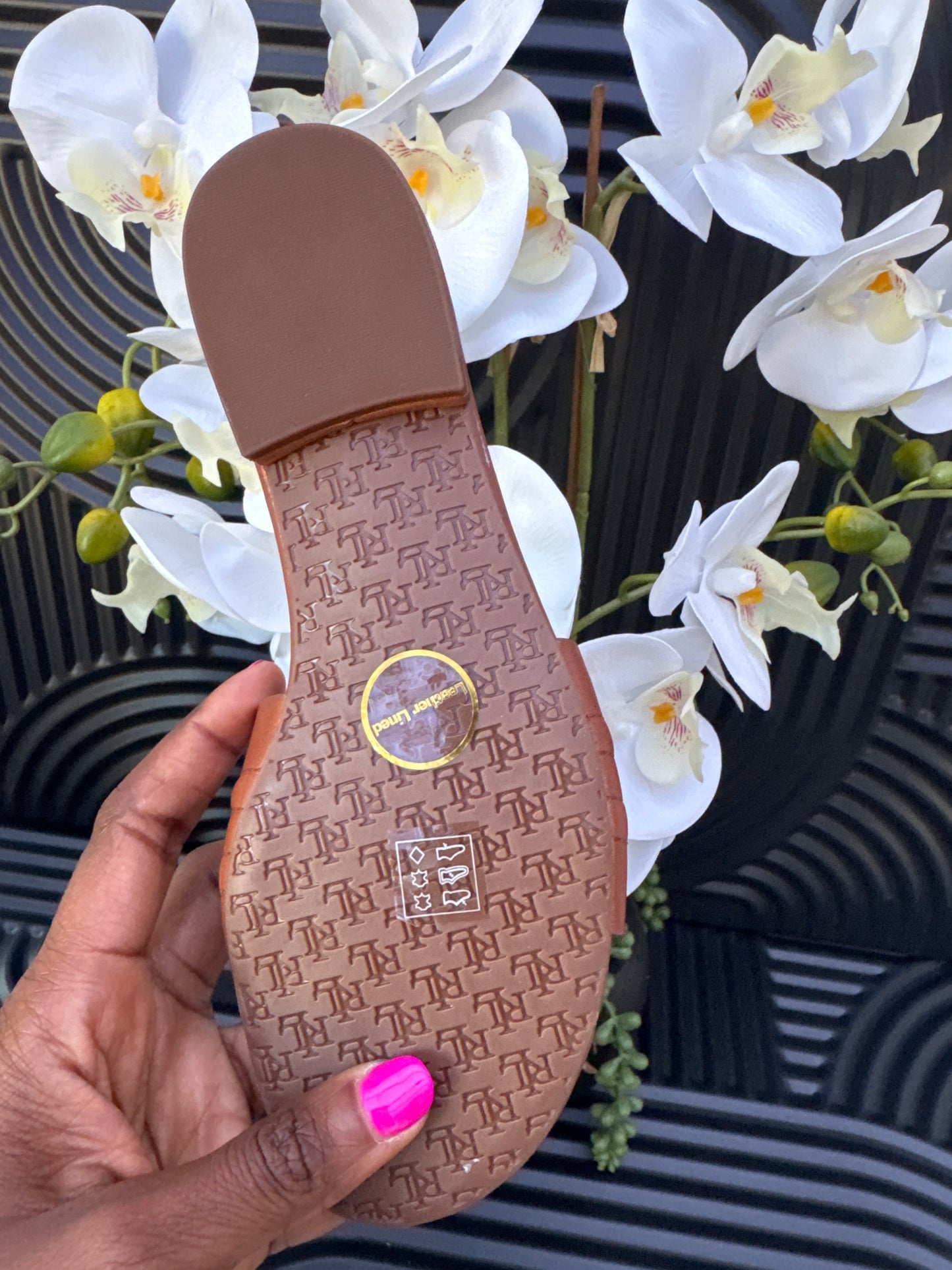 Ralph Lauren Brown Slide Sandals