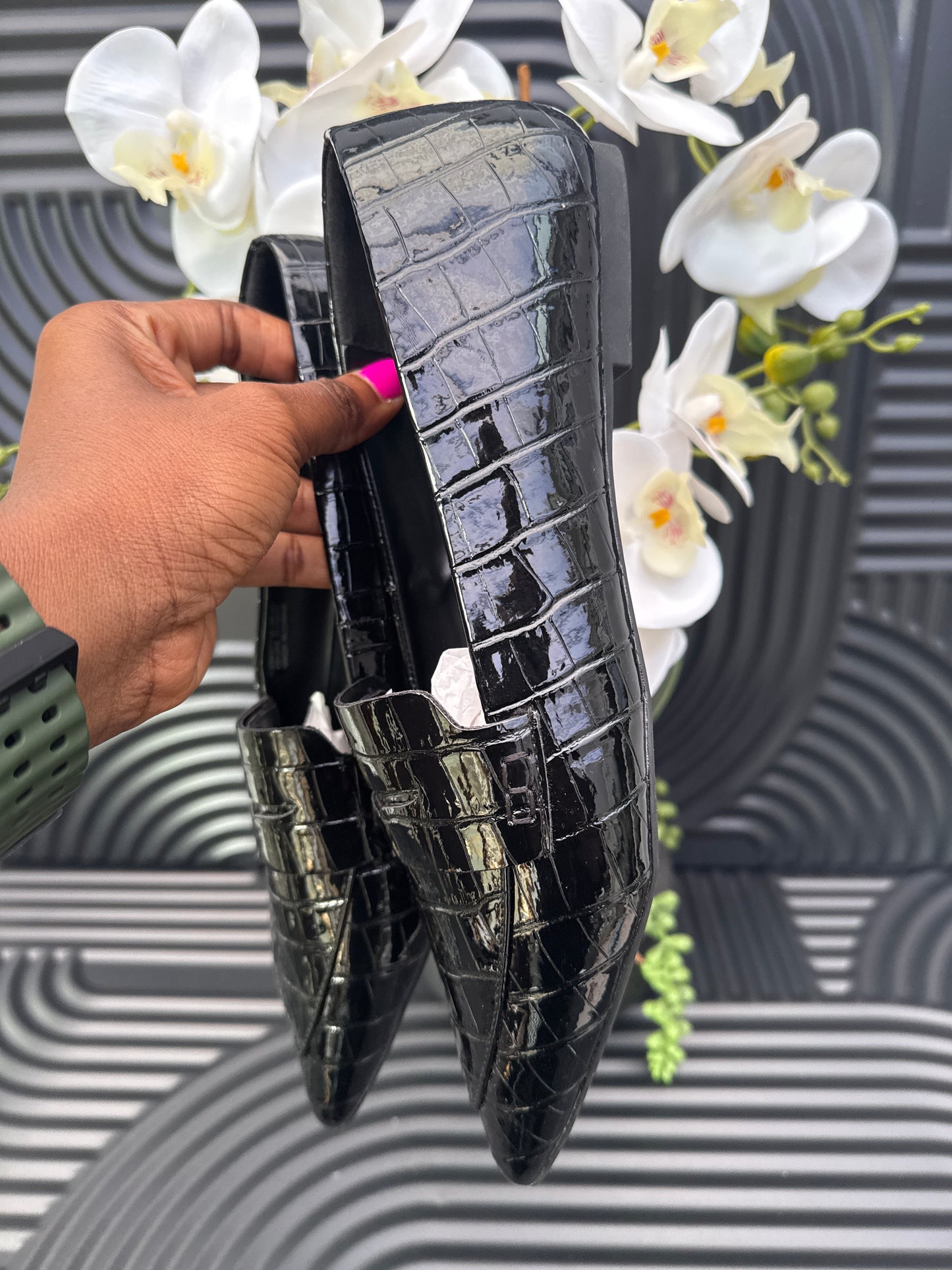 Croc Effect loafers for ladies