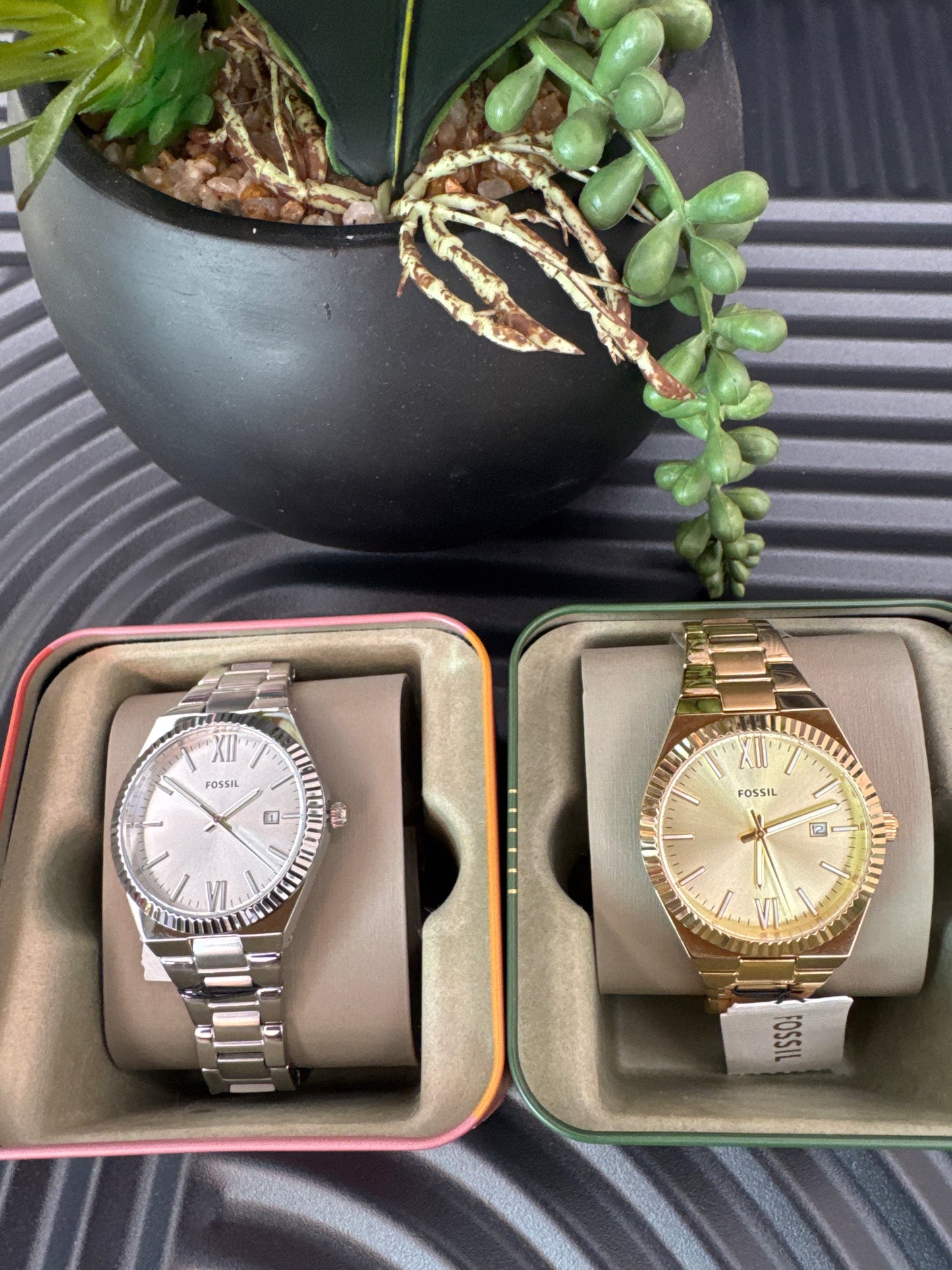 Fossil Three-Hand Date Stainless Steel Ladies Watch
