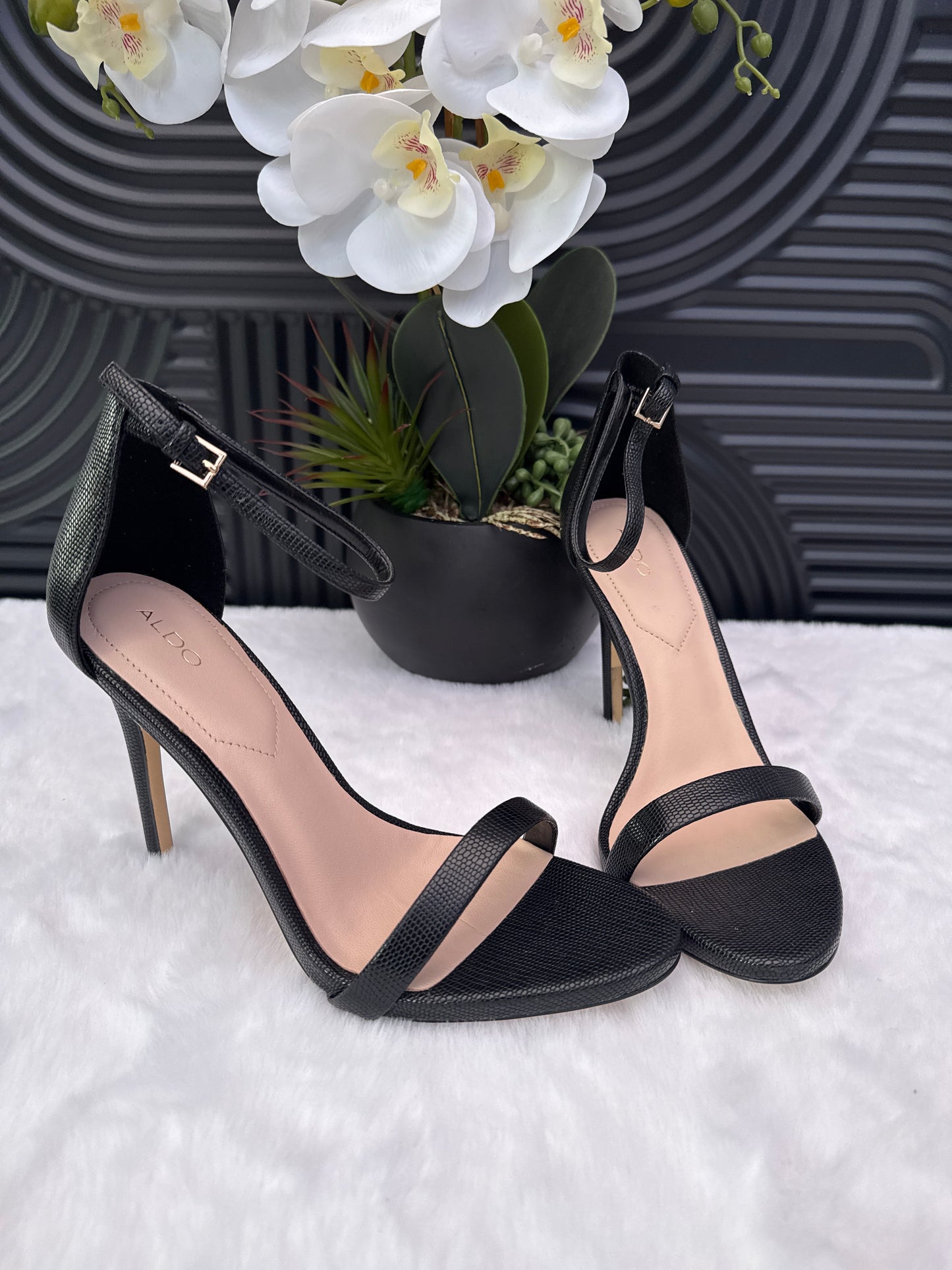 ALDO black Strap Sandal