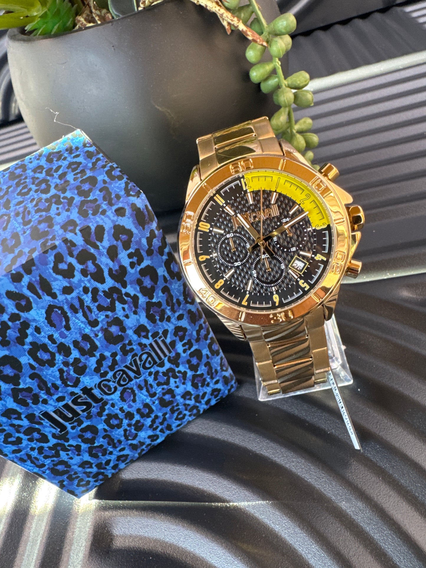 Just Cavalli Black and Gold Tone Watch
