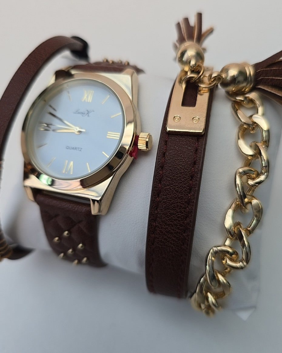 Leather Watch with bracelet