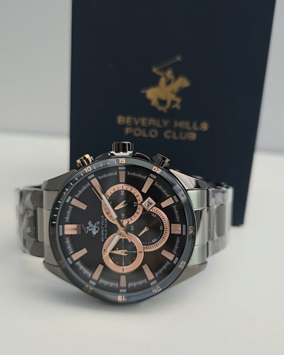 Black x Rose Gold Chronograph Bracelet Analog Watch
