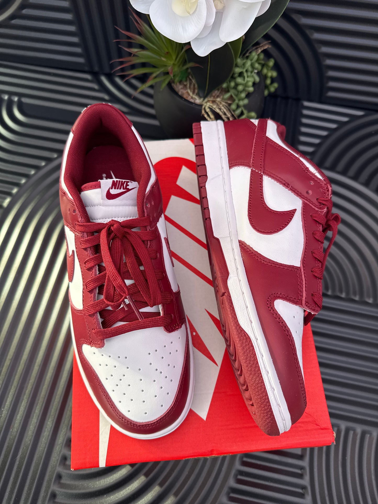 Nike Low Sneakers in Red & White