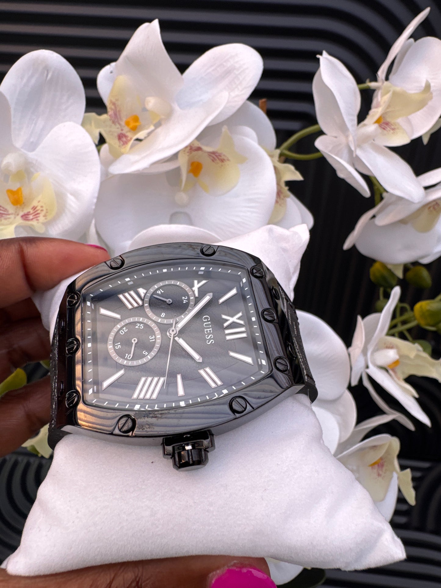 GUESS Patterned Strap Watch