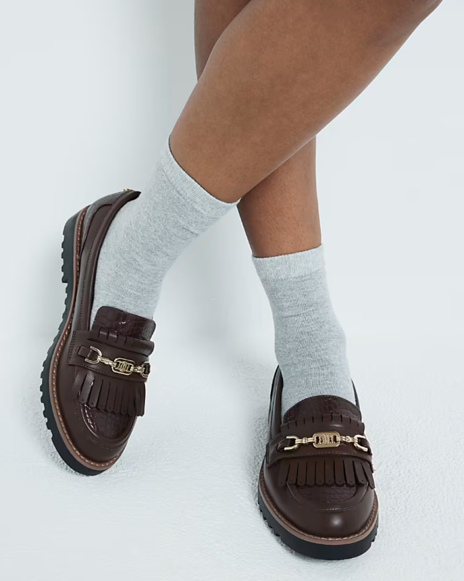 Brown Tassel Ladies Loafers