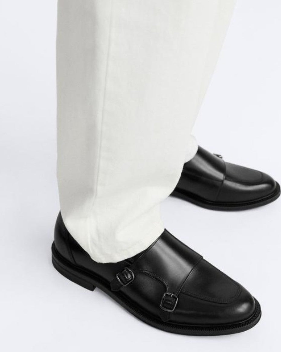 ZARA Leather Monk Shoes