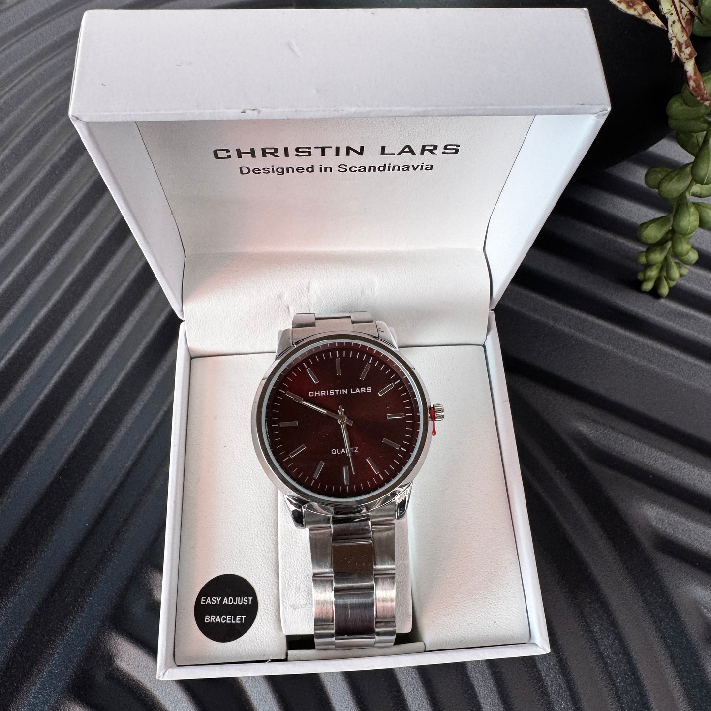 Silver Bracelet Watch with Chocolate Dial
