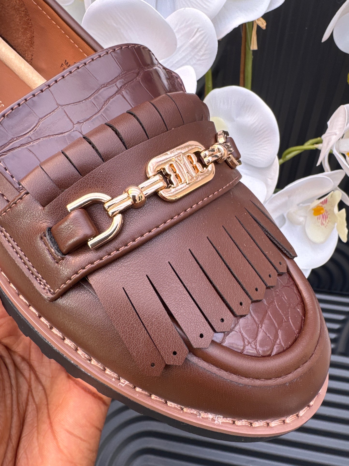 Brown Tassel Ladies Loafers