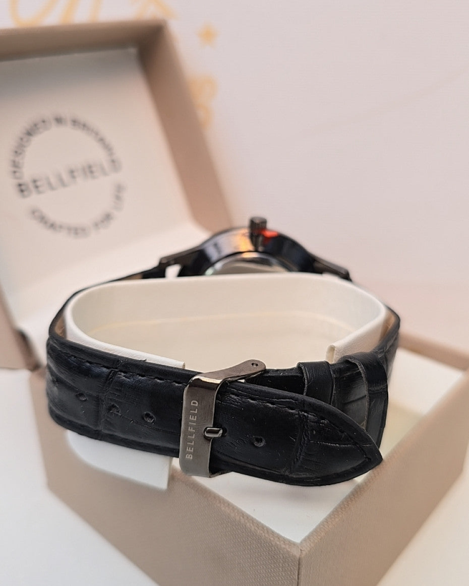 Black Leather Strap watch for men
