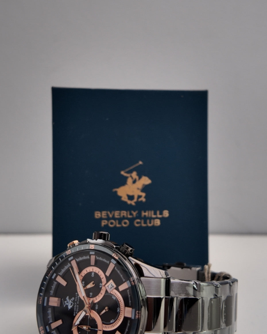 Black x Rose Gold Chronograph Bracelet Analog Watch