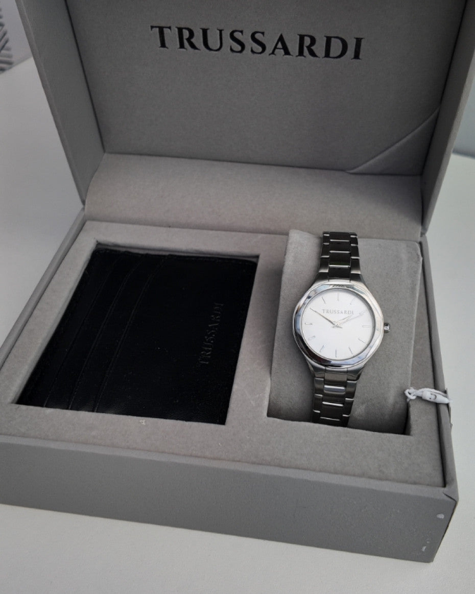 TRUSSARDI Watch and Card Holder Set
