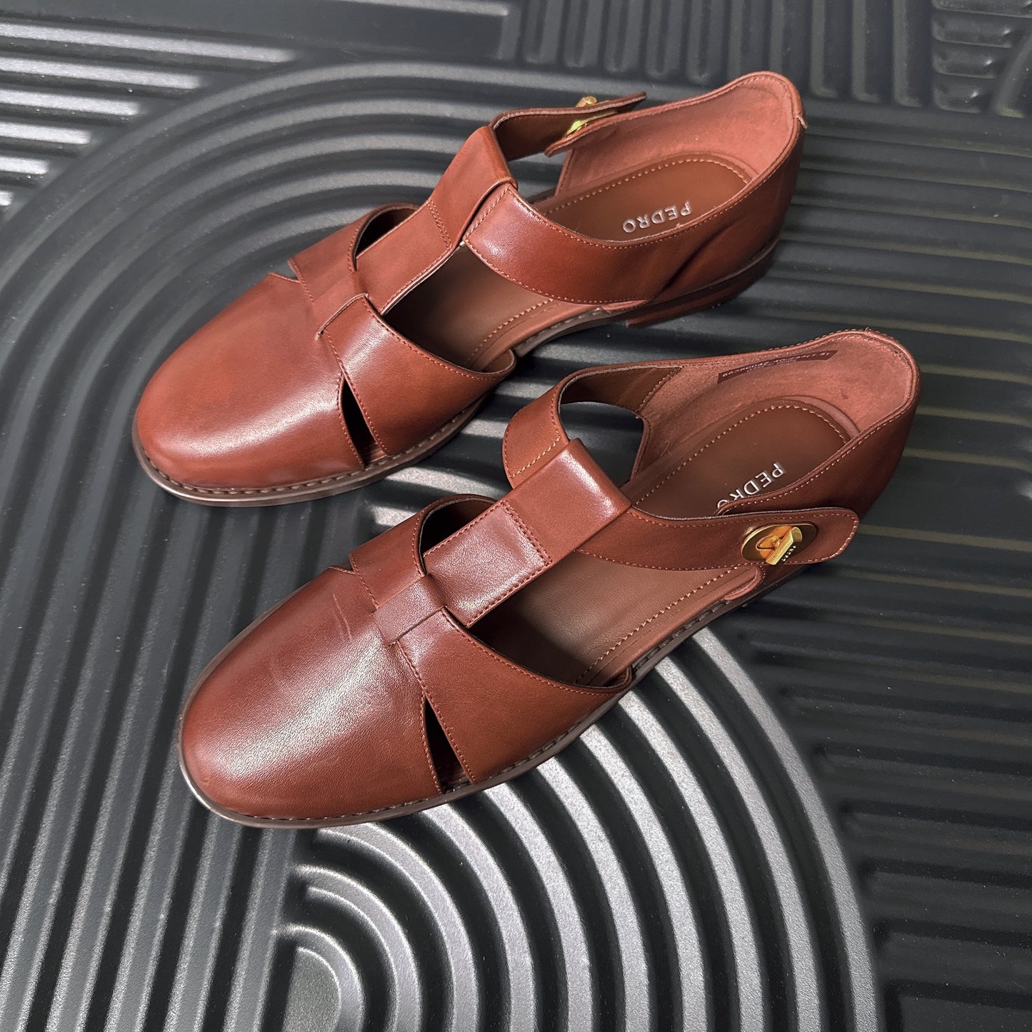Leather Covered Sandals Brown
