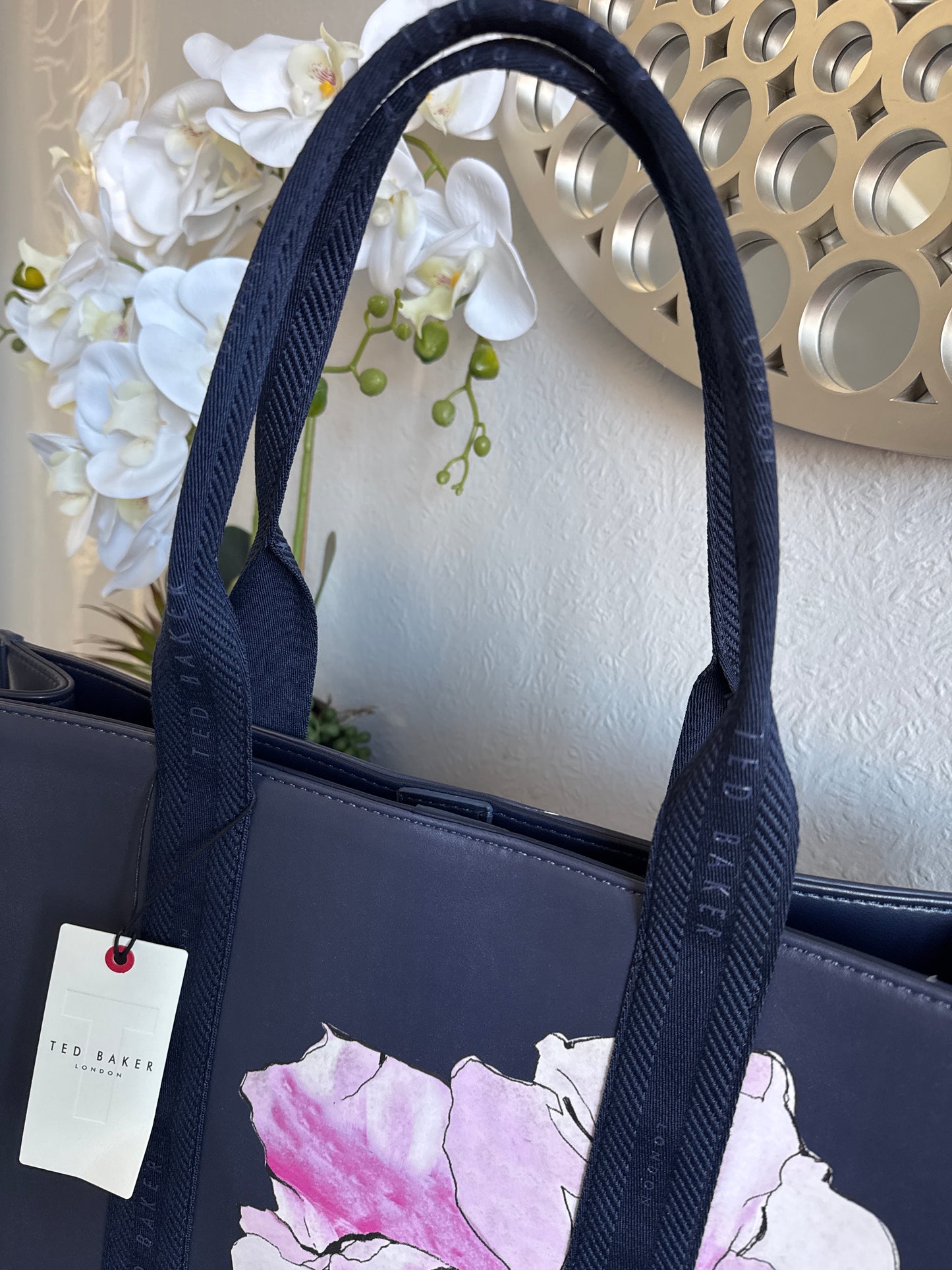 Ted Baker Floral Patterned Leather Tote Bag