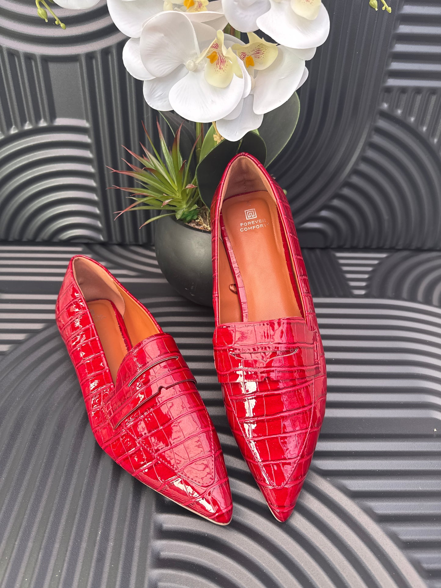 Croc Effect loafers for ladies
