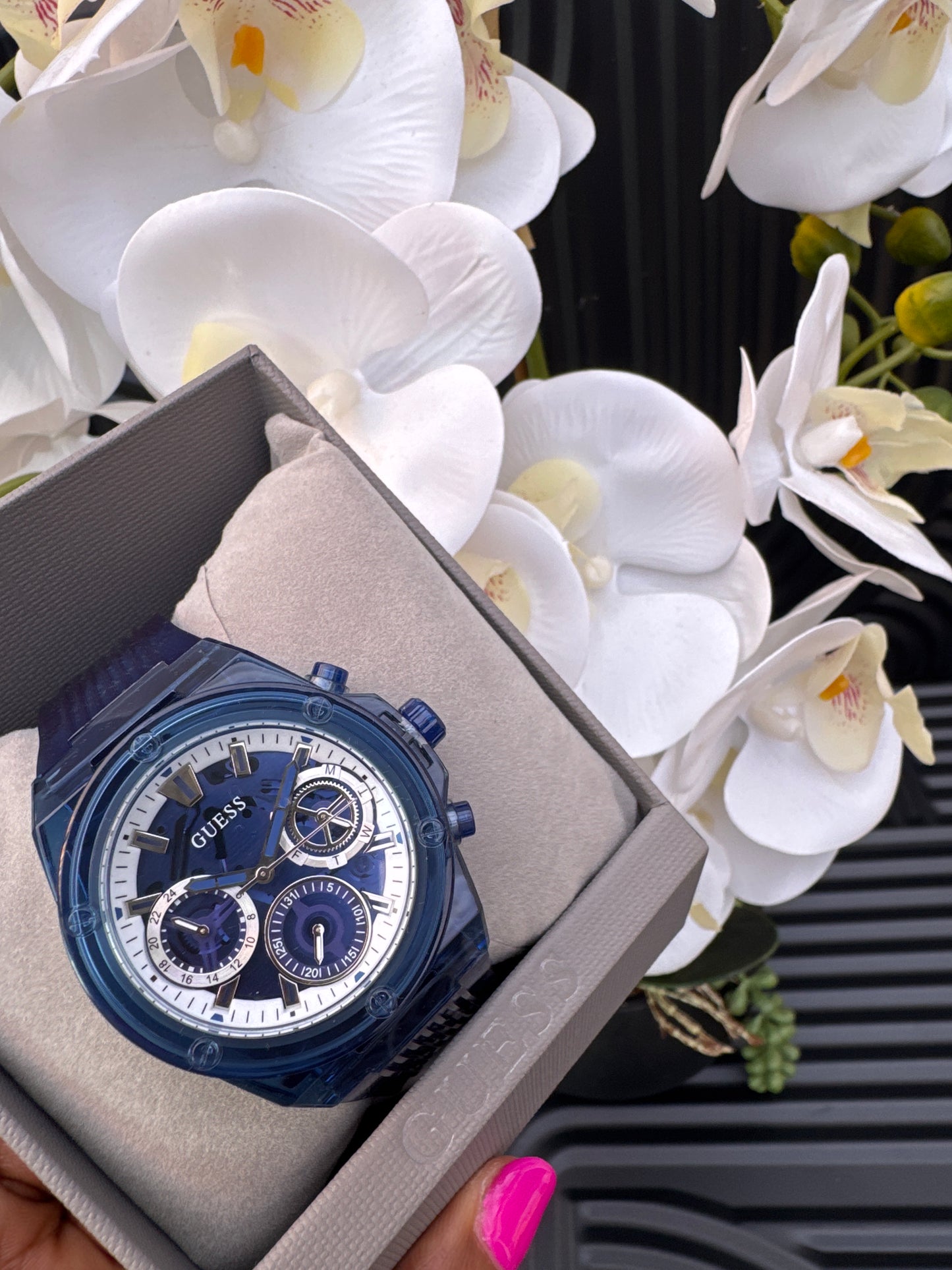 GUESS Blue UNISEX Silicon Strap Watch