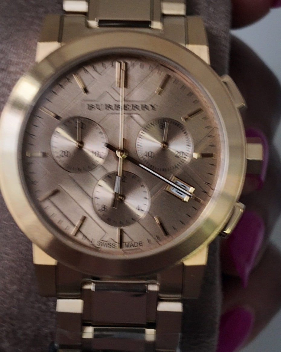 Burberry UNISEX Gold Tone Chronograph 38mm Watch