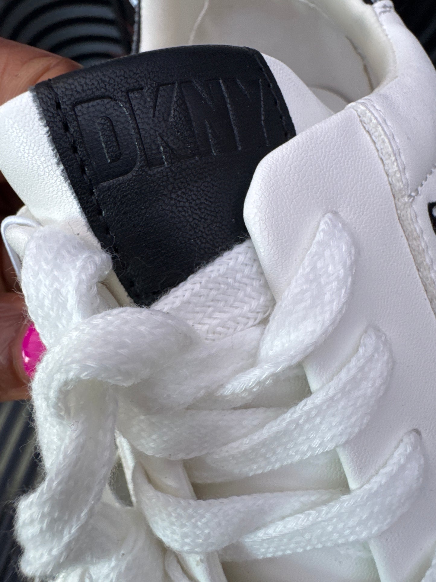 DKNY White & Black Trainers with Rhinestones