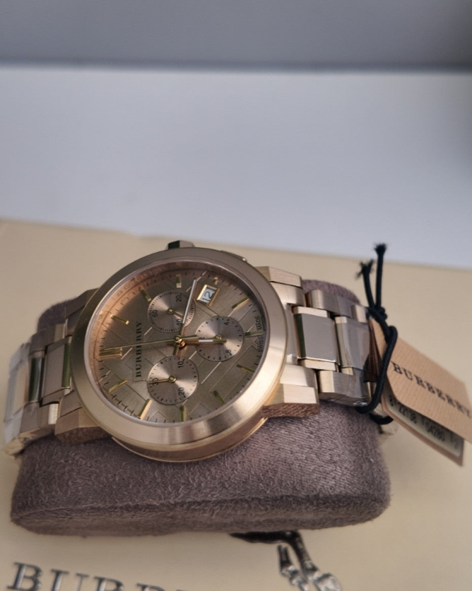 Burberry UNISEX Gold Tone Chronograph 38mm Watch