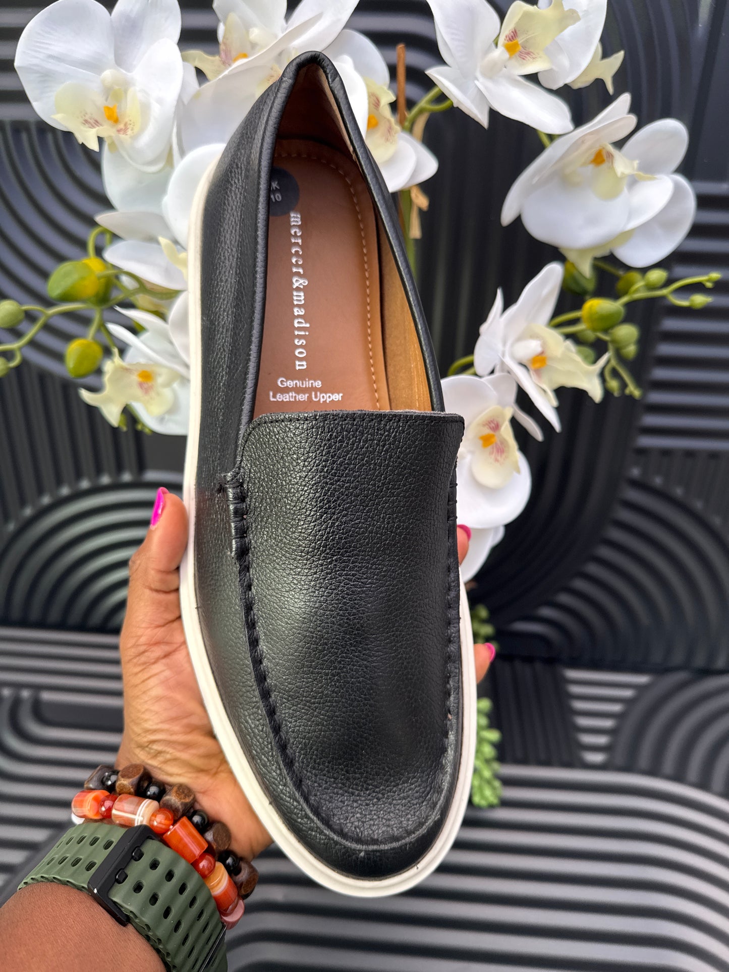Slip on Black Leather Loafers for men