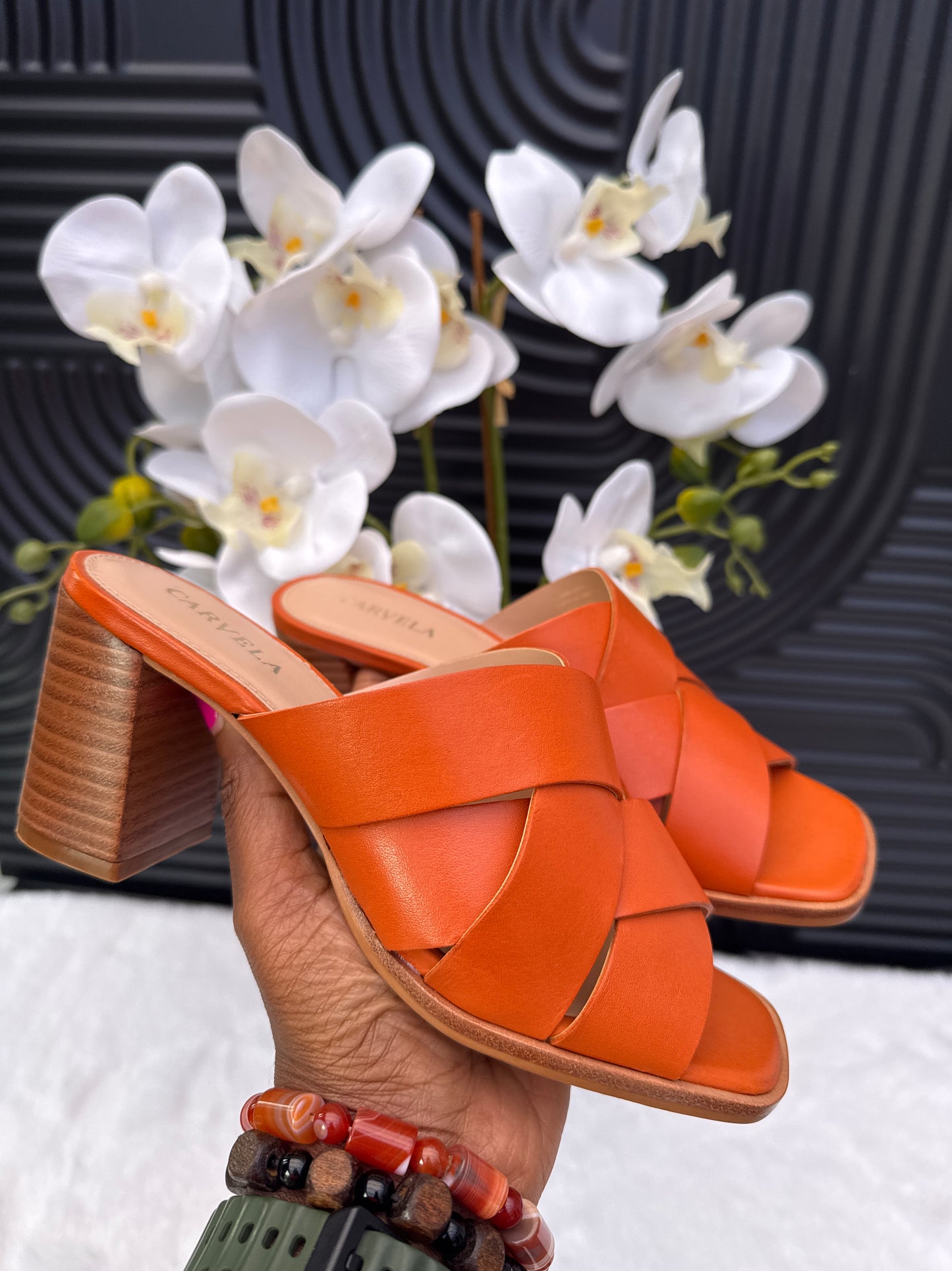 Carvela Orange Block heel sandal