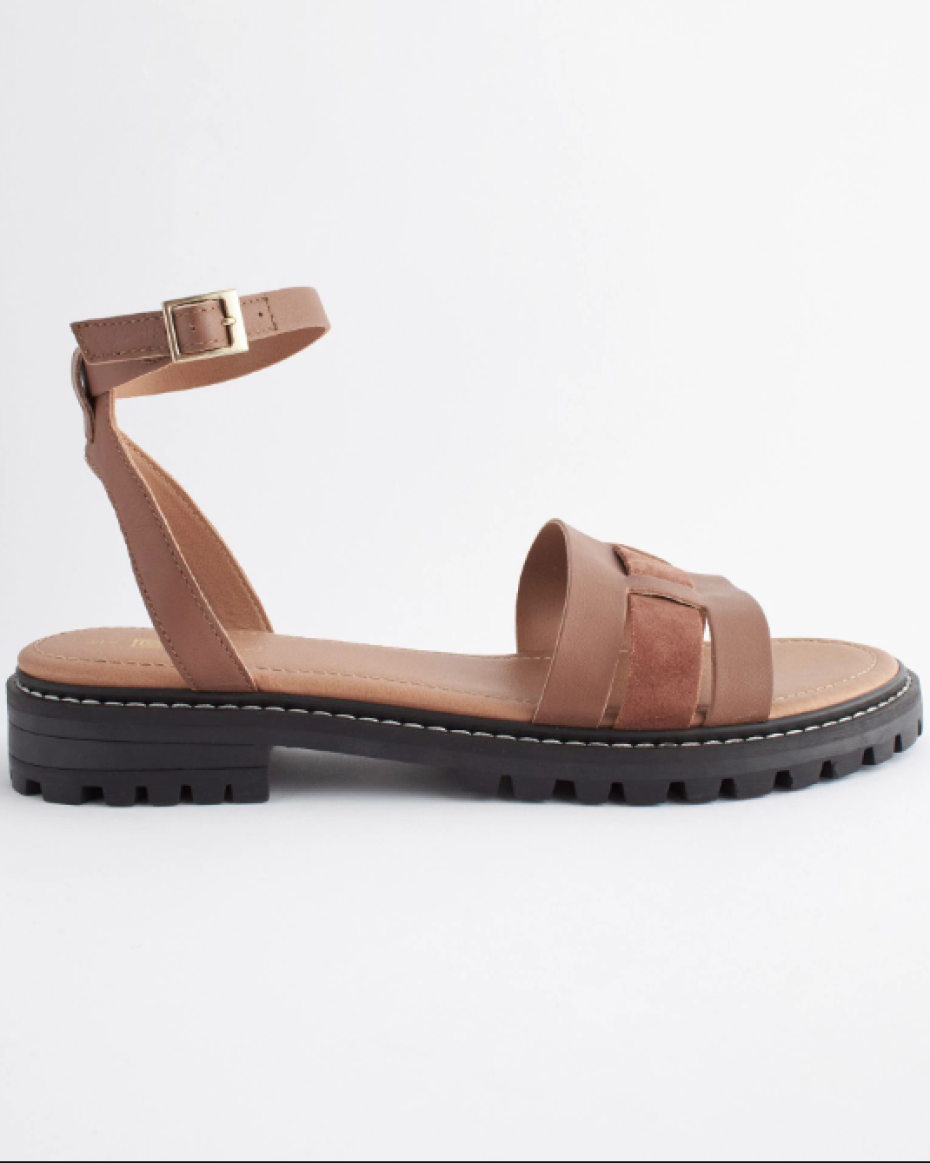 Brown Leather Cleated Sandals