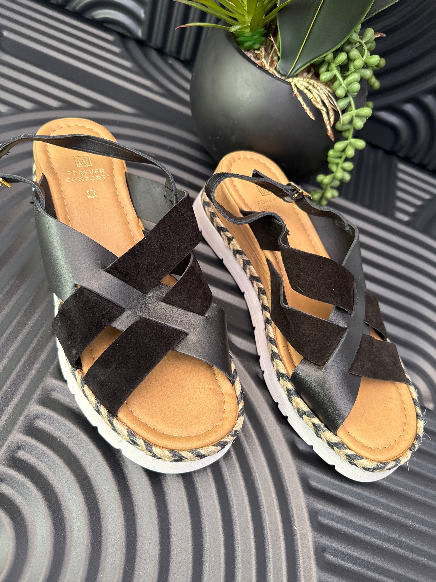 Crossover Wedge Sandal
