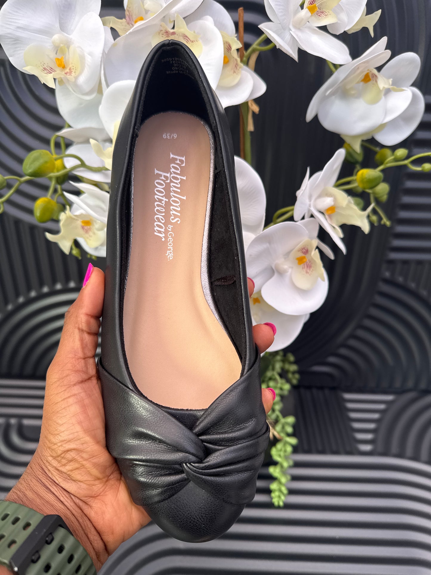 Black Twist Front Ballet Shoes