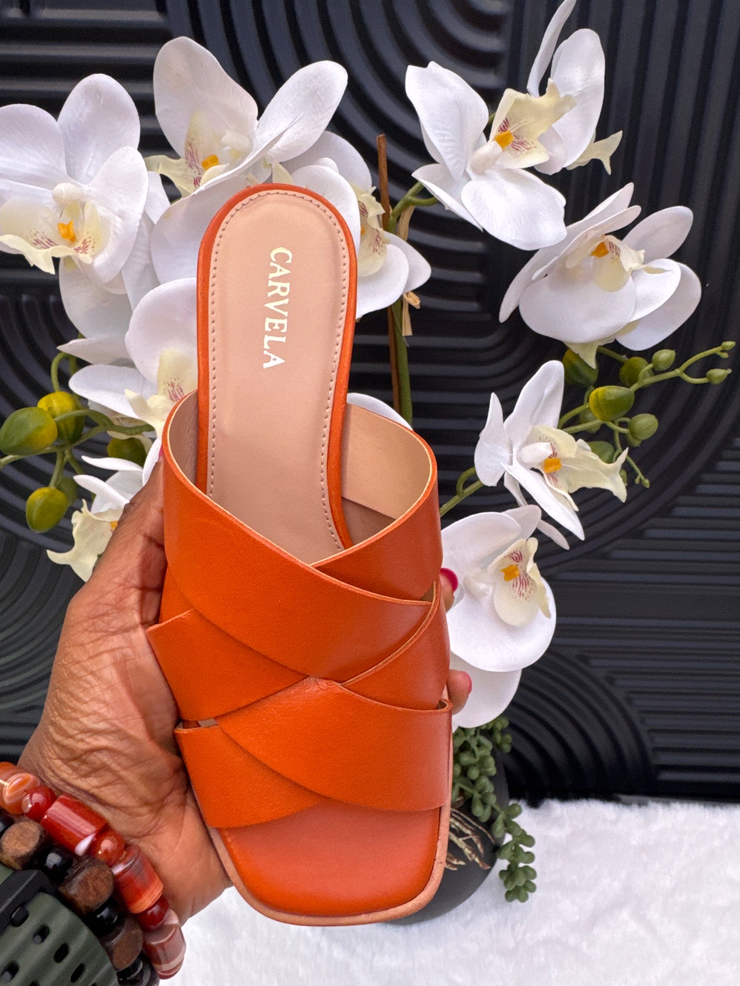 Carvela Orange Block heel sandal