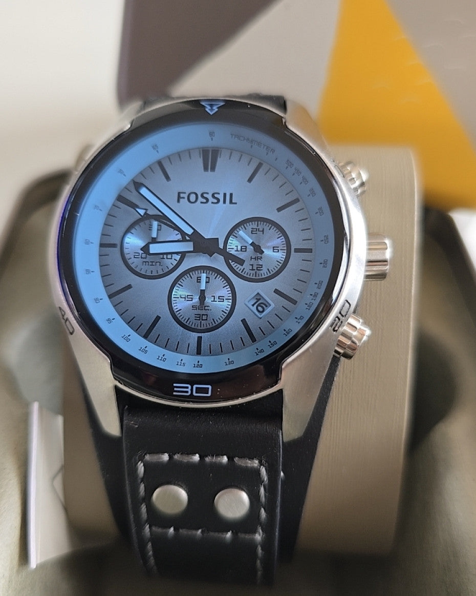 FOSSIL Black Leather Watch