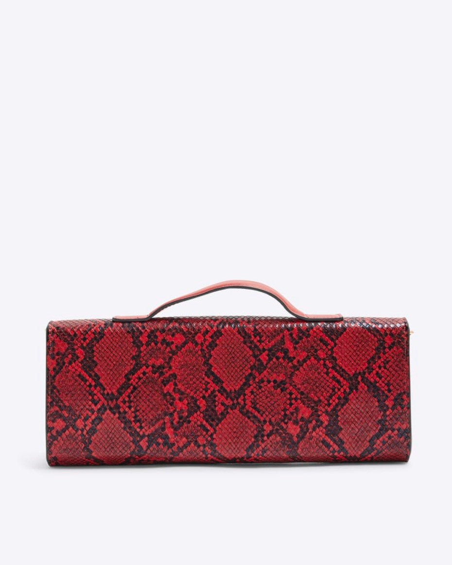 Snake Print Clutch Bag