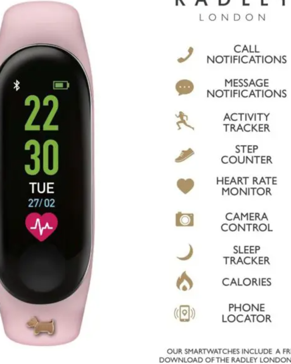Digital Dial Pink Rubber Strap Ladies Smart watch