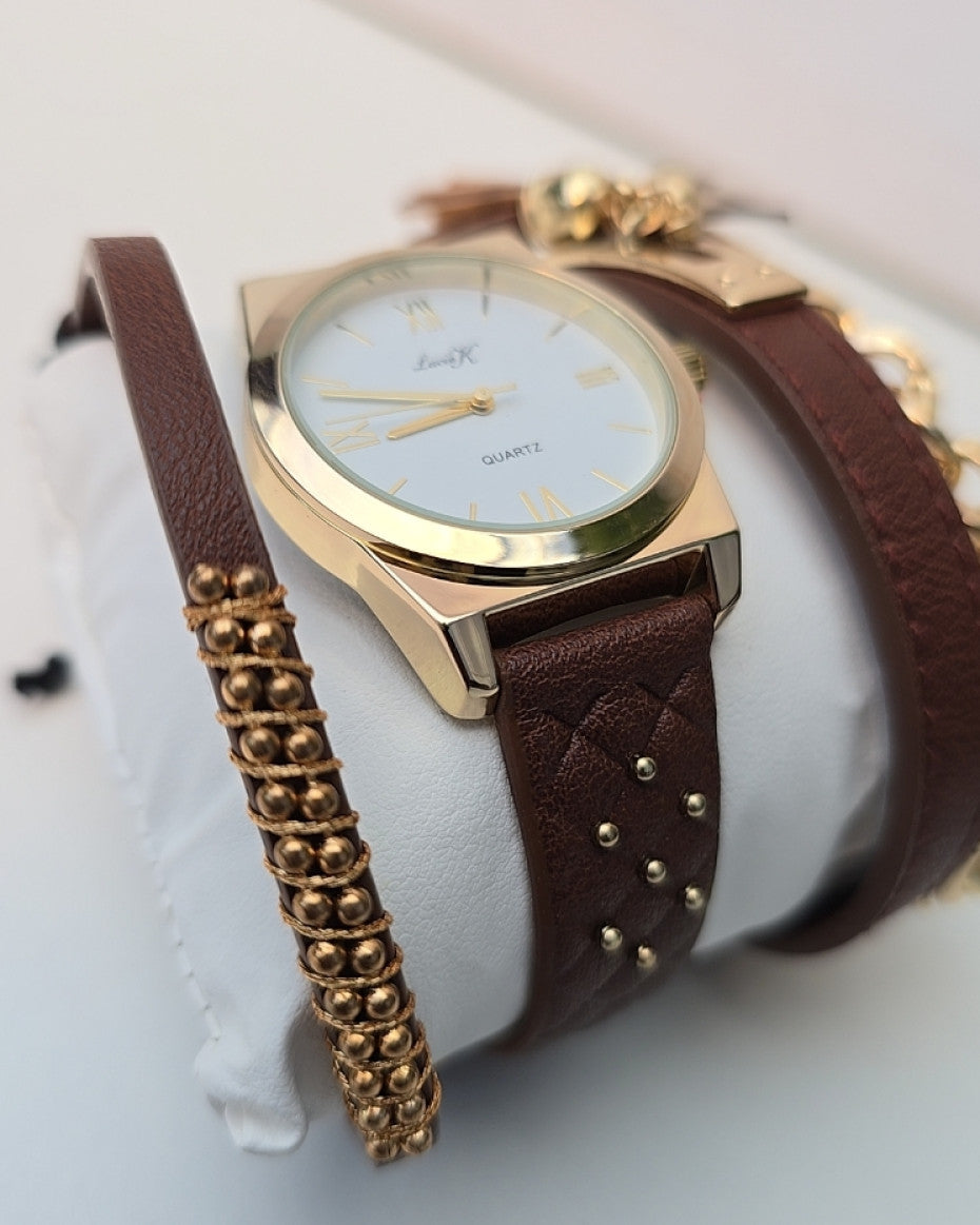 Leather Watch with bracelet
