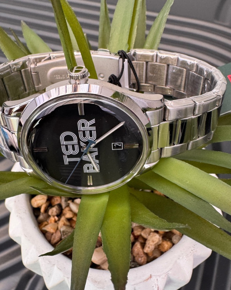 Ted Baker Stainless Steel Bracelet Black Dial Watch