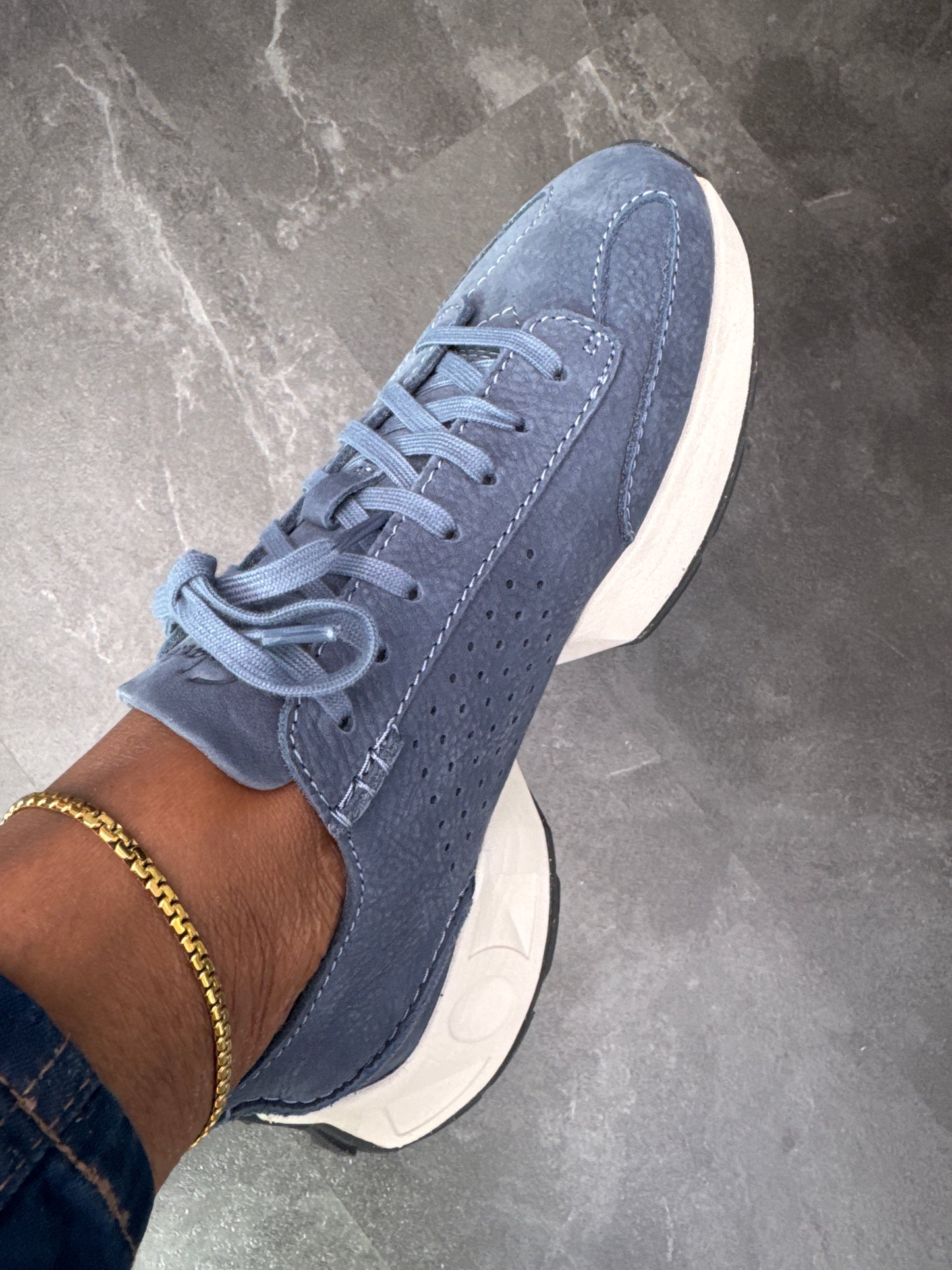 Authentic Leather Sneakers with Rubber Outsole