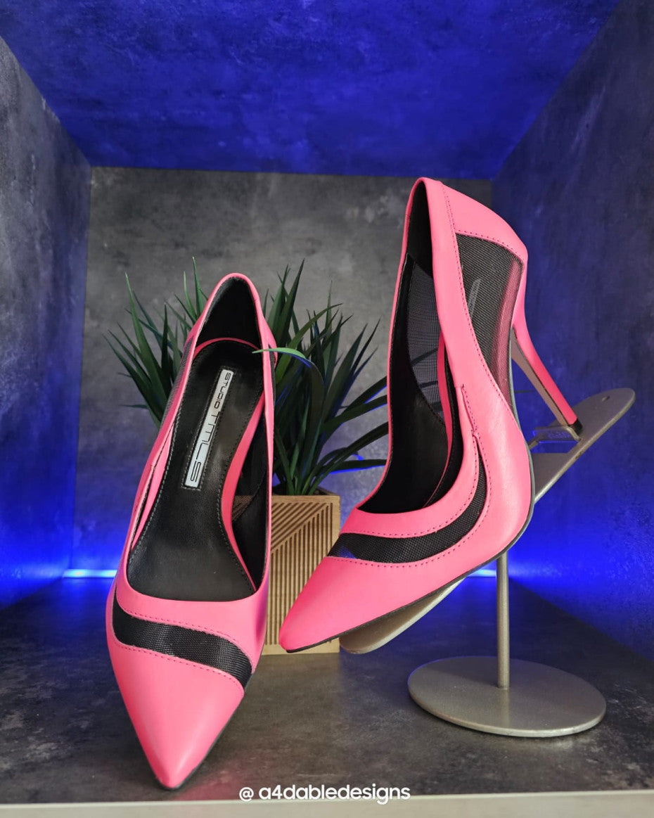 Mesh cut out heels