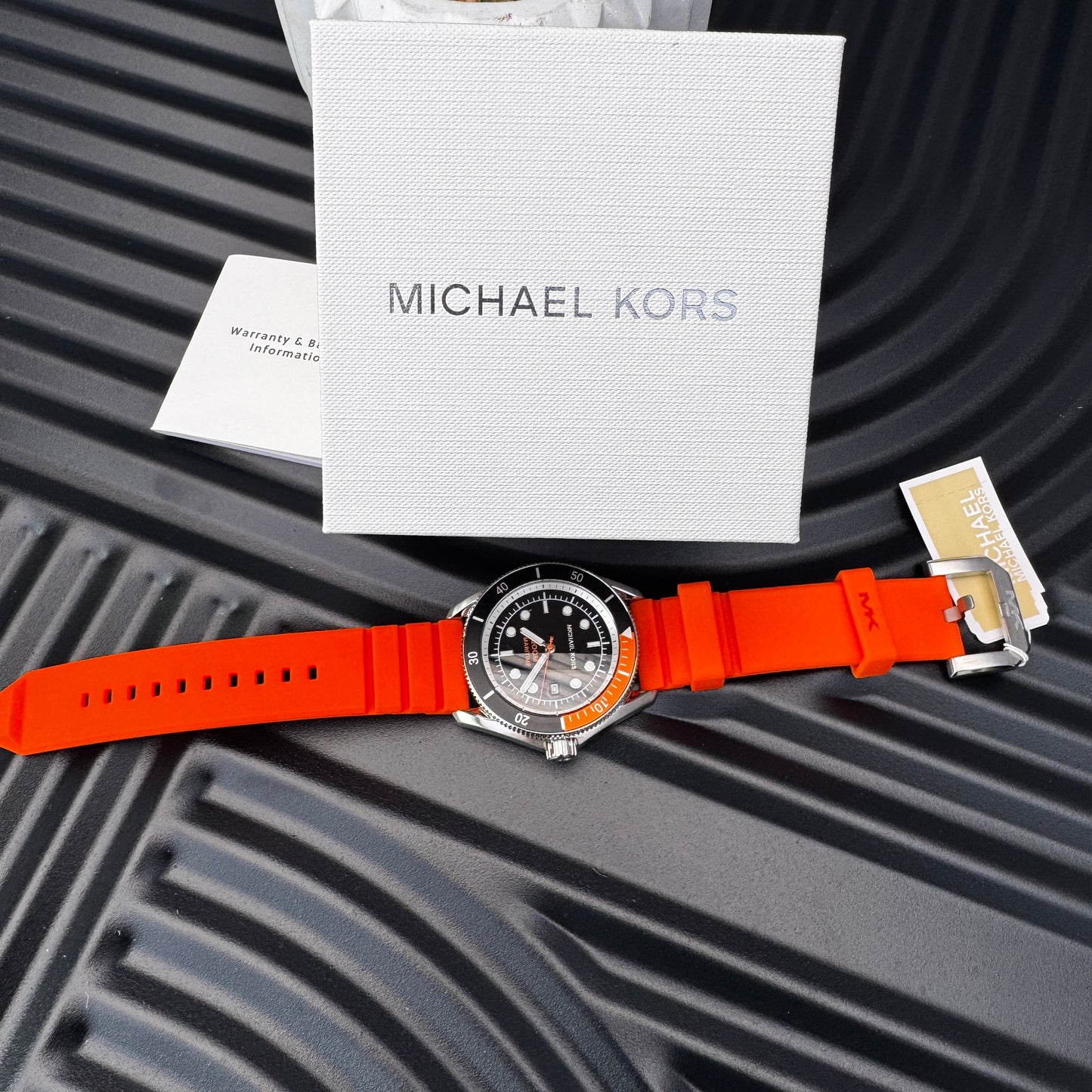 Michael Kors Oversized Silicone Strap Watch in Orange