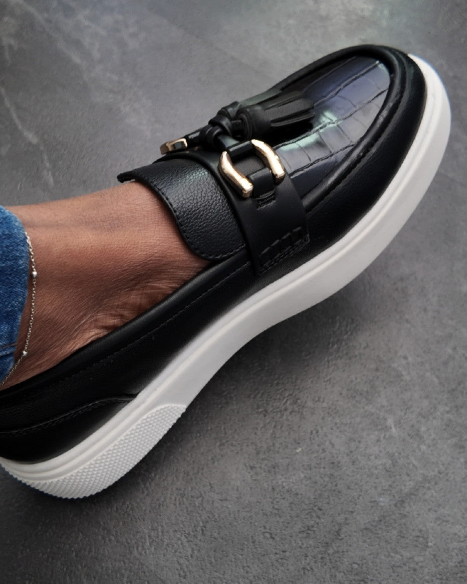 Black Tassel Loafers