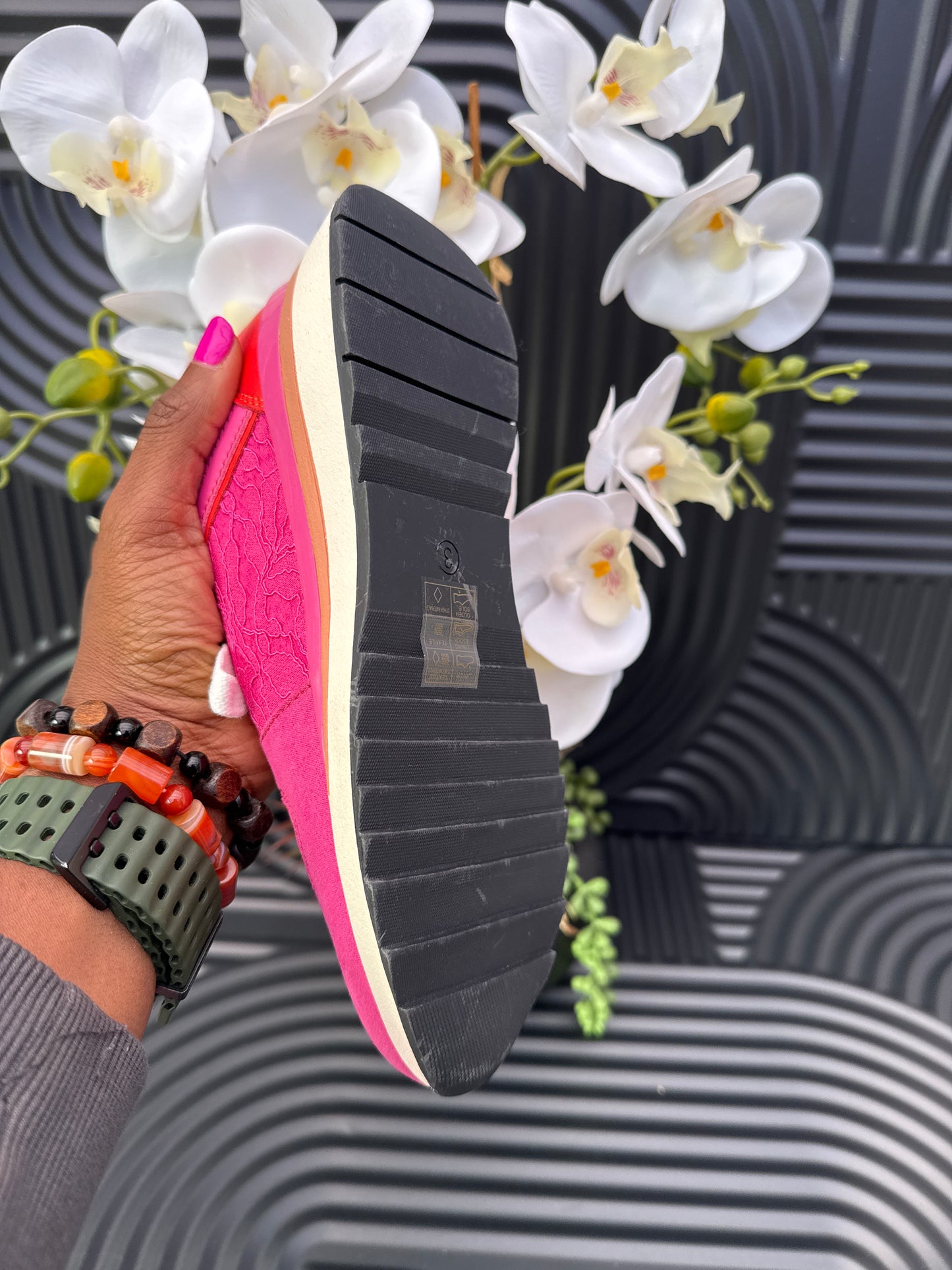 Pink Lace Detail Sneakers