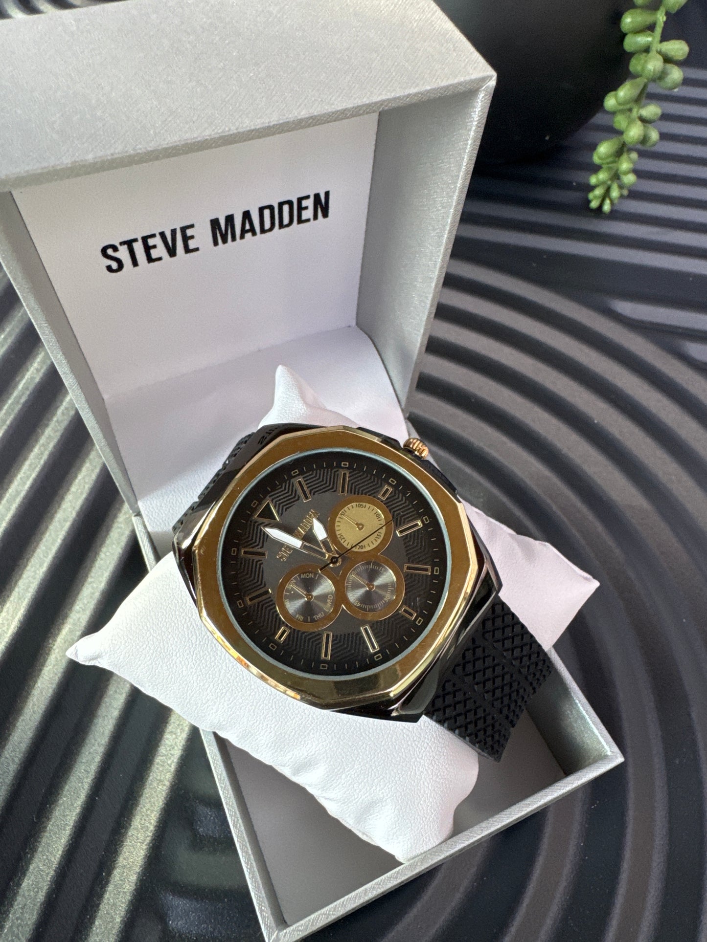 Steve Madden Black Strap Silicon Watch