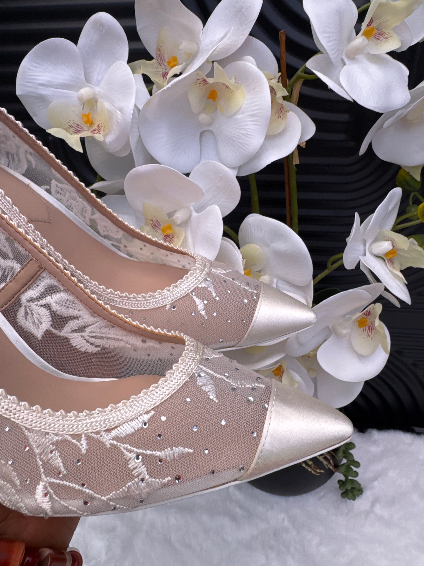 ALDO lace detail heels